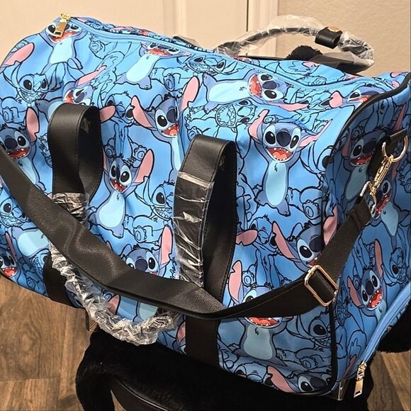 Disney's Stitch Logo Rolling Travel Duffel Bag - Picture 3 of 10